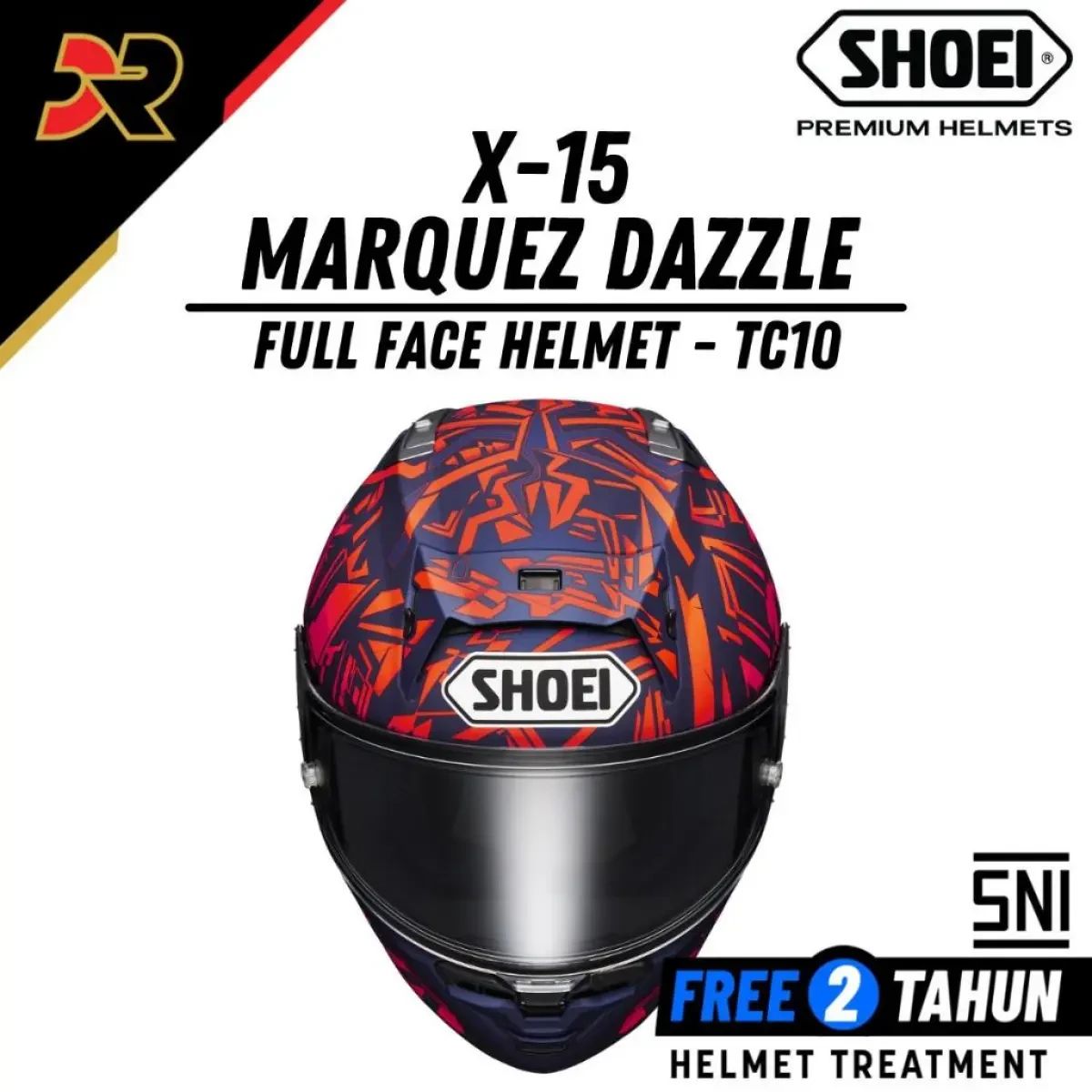 Jual Helm Shoei X-15 Marquez Dazzle Tc-10 Premium Helmet Sni