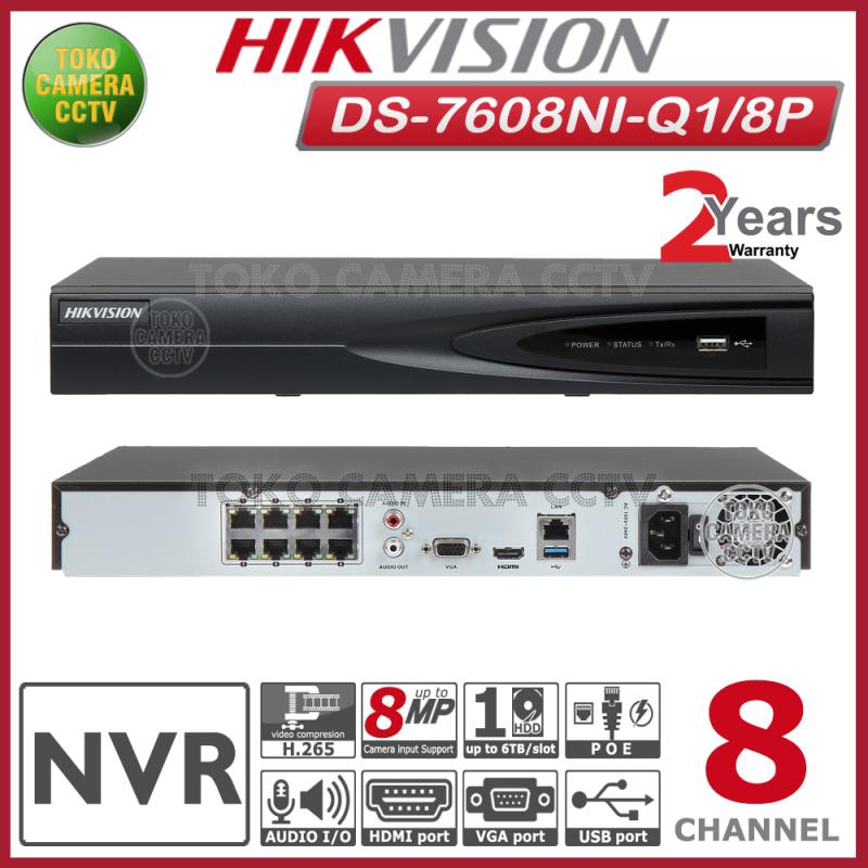 Hikvision Compatible 8CH POE NVR DS-7608NI-E1/8P – 6MP H.264 Network Video Recorder