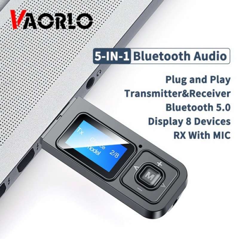 Promo Usb Audio Bluetooth 5.0 Receiver Transmitter Lcd Display Adapter