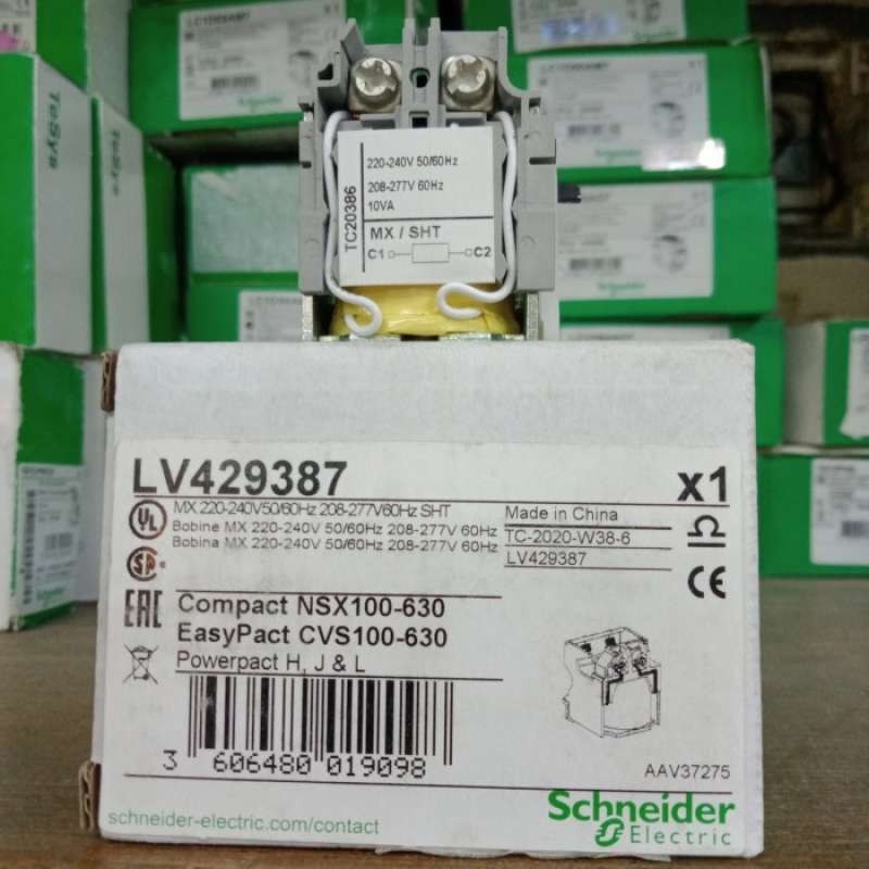 Bobina de Apertura MX – 208..277V 60Hz, 220..240V 50/60Hz LV429387