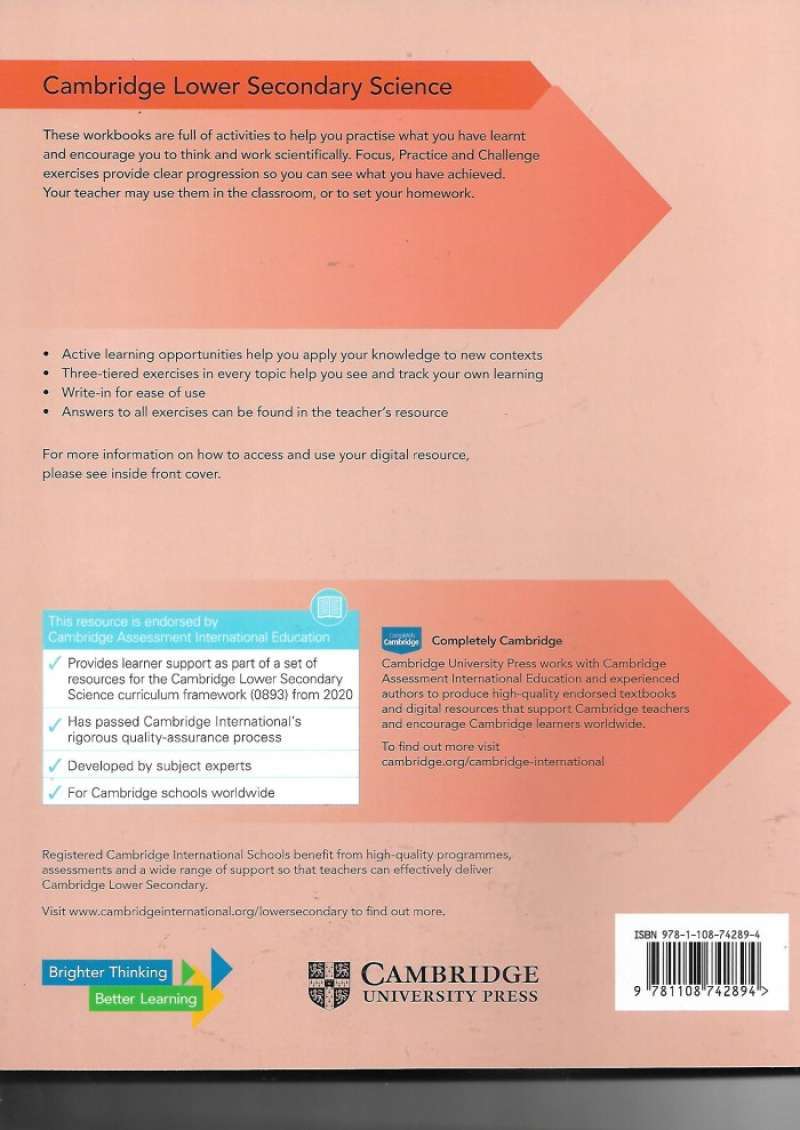 Jual Cambridge Lower Secondary Science Workbook 9 with Digital Access ...
