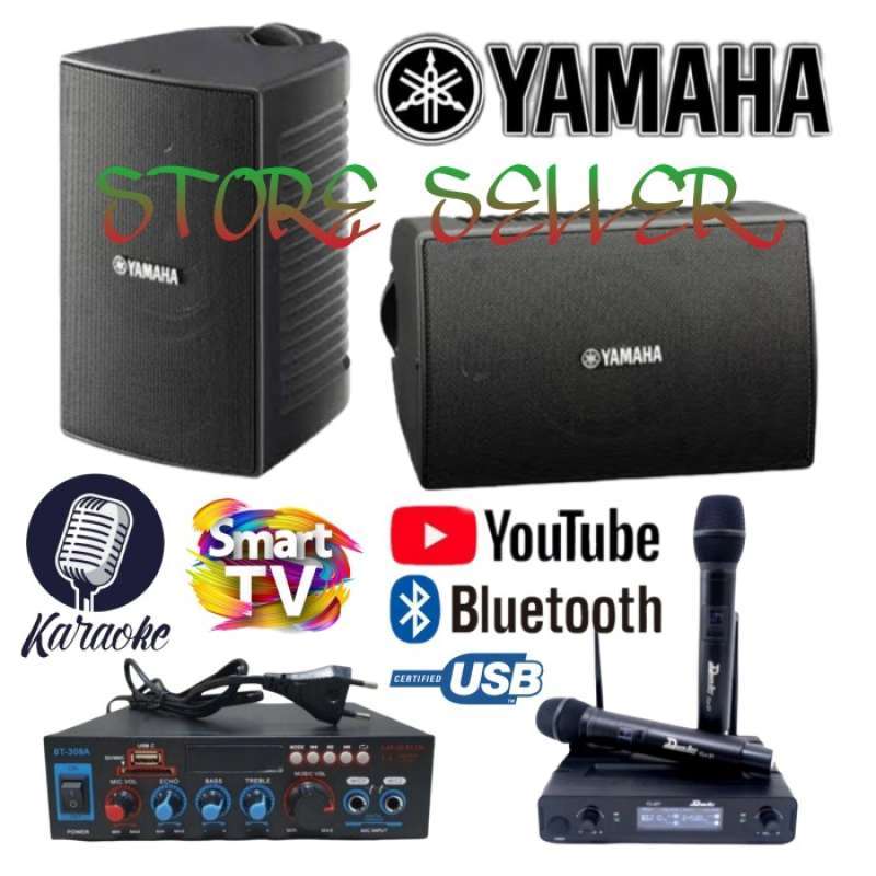 Promo Karaoke Set Mini Yamaha 6 Inch Ampli Karaoke Smart Tv 2 Mic