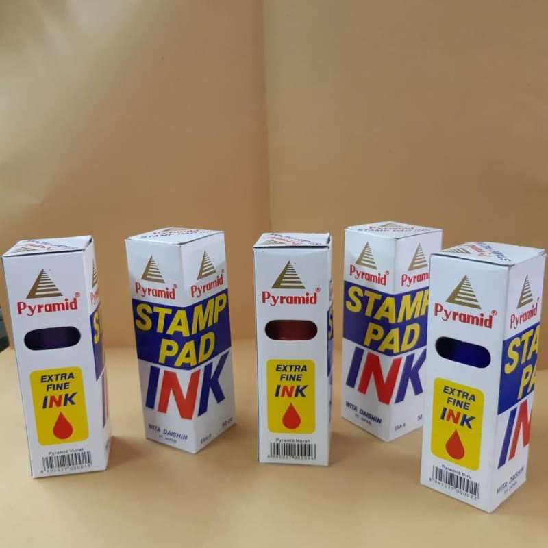 Jual Tinta Pyramid Stamp Pad Ink Refill Ink Tinta Warna Merah Tinta