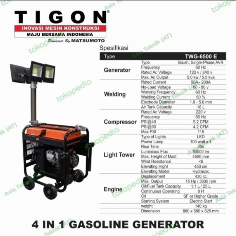 Promo Tower Light 4 x 100 watt Led 4 in 1 Lampu Proyek Terbaik Diskon