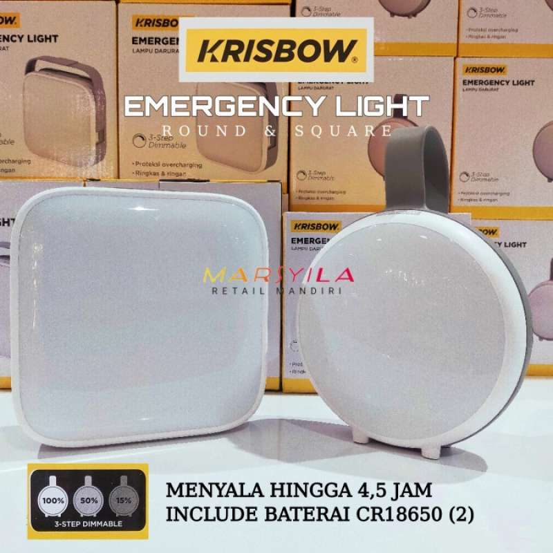 Promo LAMPU EMERGENCY DARURAT LED ROUND SQUARE KRISBOW Diskon 23 di