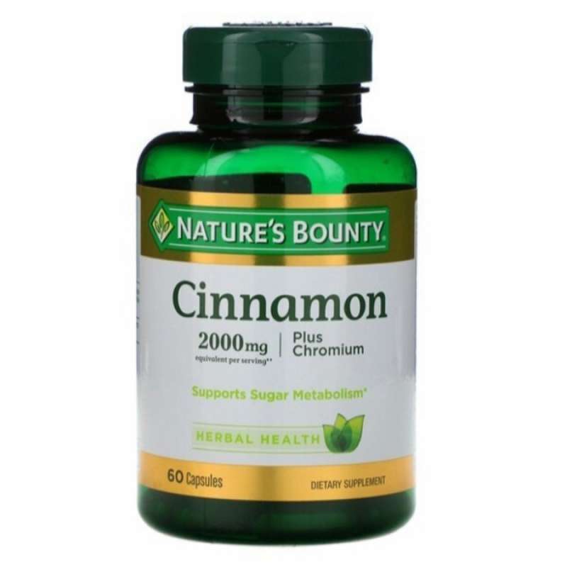 Promo nature's bounty cinnamon 2000mg plus Chromium 60.capsules Diskon