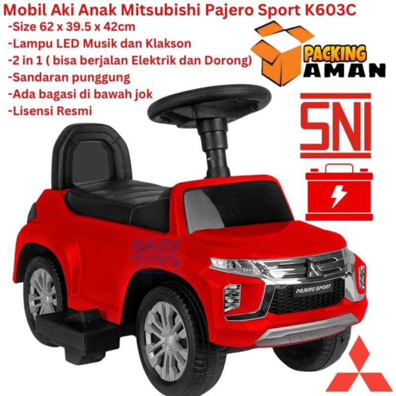 Promo Mobil Aki Anak Mitsubishi Pajero 2in1 Jalan Elektrik dan Dorong
