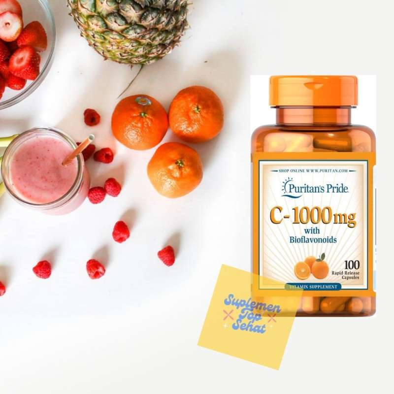 Jual ORIGINAL Puritan Pride Vitamin C1000mg with Bioflavonoids isi 100