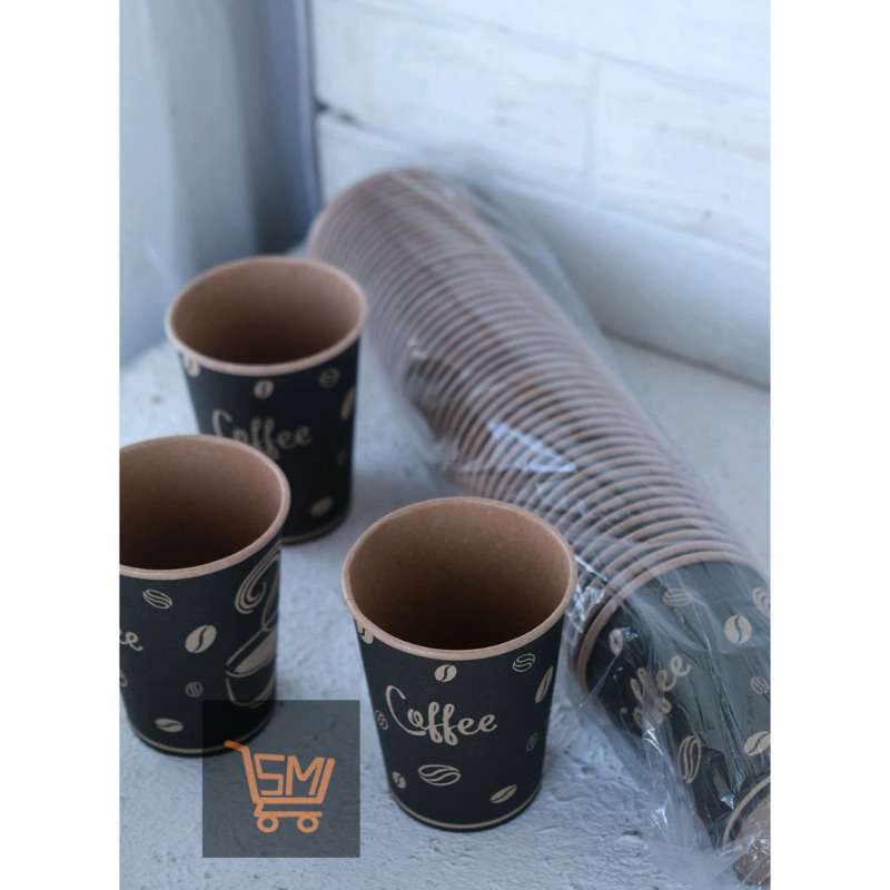 Jual GROSIR Paper cup motif/ gelas kertas untuk kopi teh 8 OZ (kemasan karton) di Seller