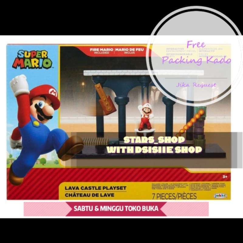 Promo Super Mario Lava Castle Playset Original / Figure Set Diskon 23