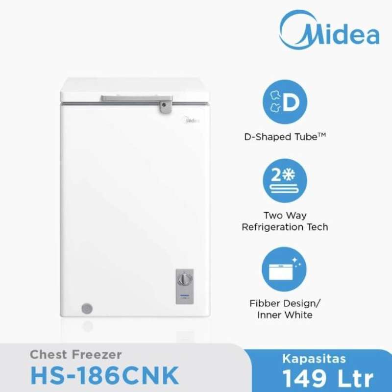 Promo Midea Hs 186 Cnk / Chest Freezer 142 Liter / Frezer Box