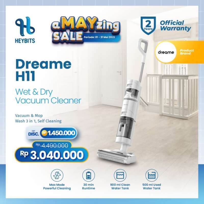 Jual Dreame H11 Wet Dry Vacuum Cleaner Cordless Floor Wash Killer di