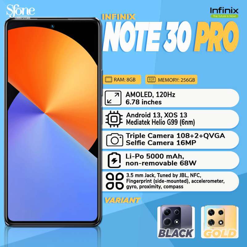 Jual Infinix Note 30 Pro 8/25GB RAM 8GB Internal 256GB - Black di ...