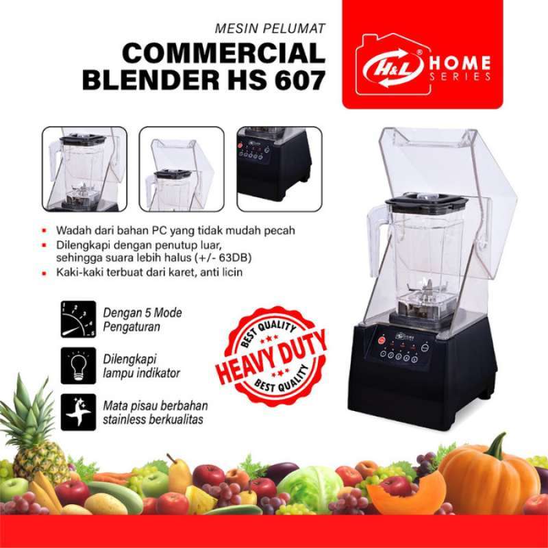 Promo Commercial Blender H&L Hs 607 Heavy Duty Silent Blender Diskon 23