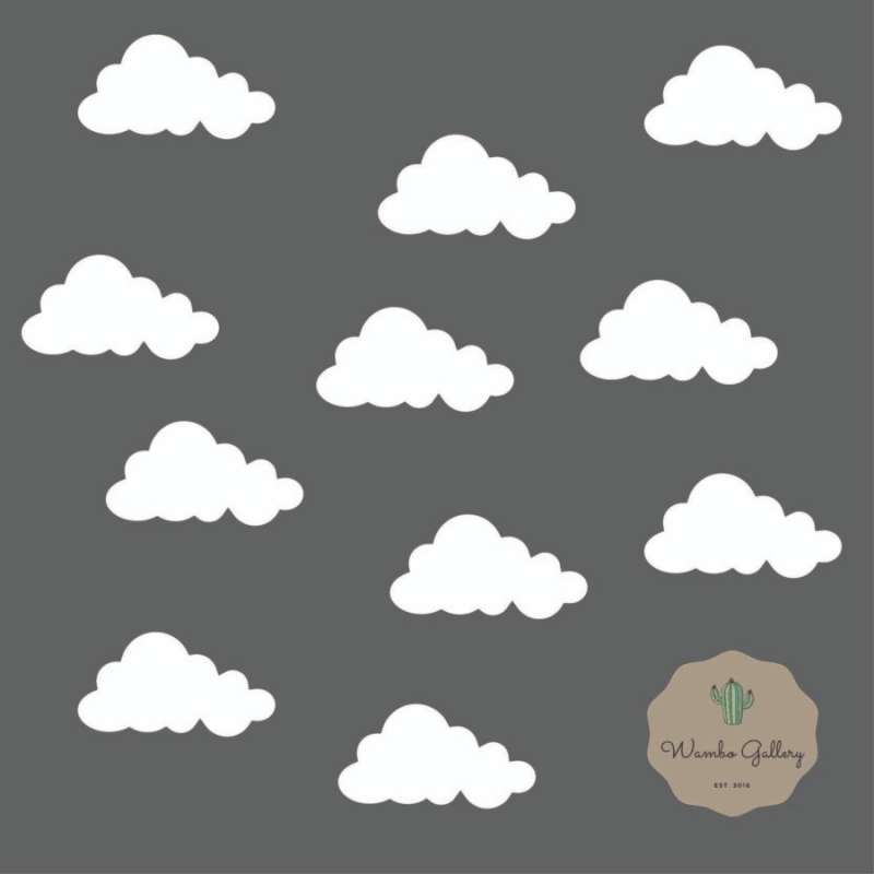 Jual Wall Sticker/stiker Hiasan Dinding/awan Cloud Putih Di Seller