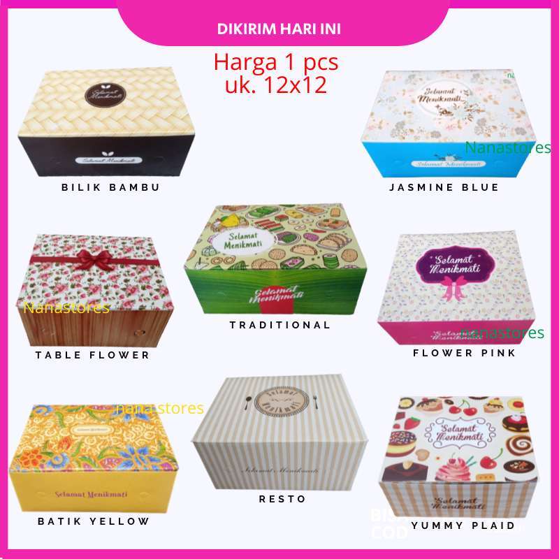 Jual Dus Kue Ukuran 12x12, Box Snack, Dus ulang tahun, Dus makanan, dus ...