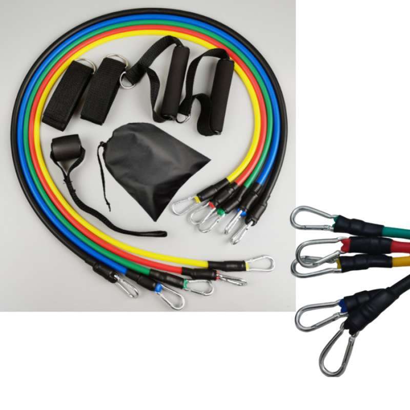 Promo resistance band set 11 in 1 alat fitnes portable workout gym home