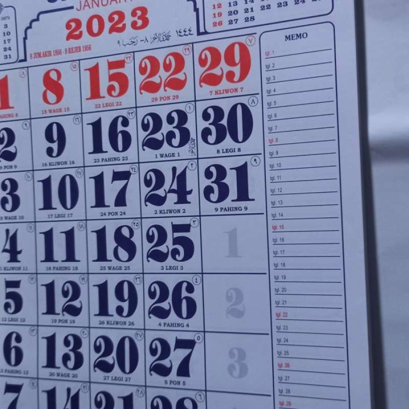 Promo 1 pak (50 set) kalender kerja medium blanko Diskon 23% di Seller
