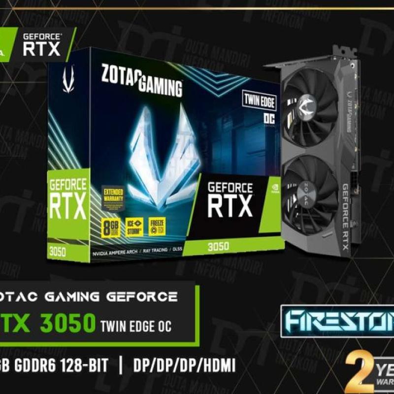 Promo ZOTAC GAMING GeForce RTX 3050 Twin Edge OC 8GB GDDR6 128Bit