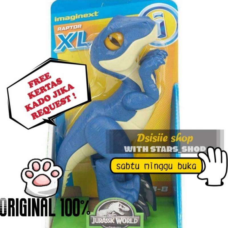 Promo Jurassic World Imaginext Raptor XL Raptor Original -Mainan Figure ...
