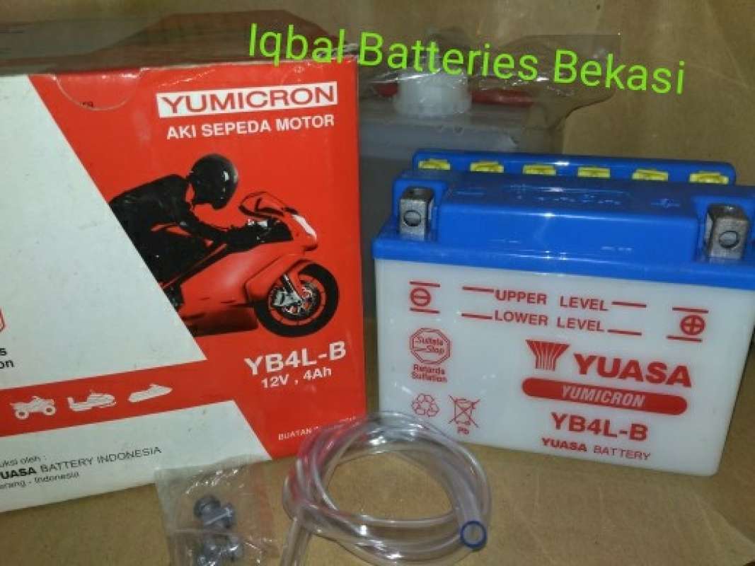 Promo Aki Motor Yuasa Yb4L-B Aki Basah Pengganti Aki Kering /Mf Matic