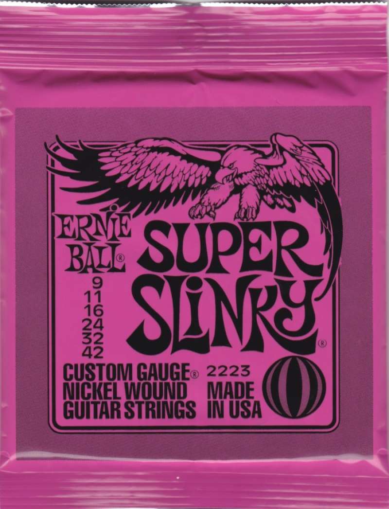 Kit de cuerdas para guitarra Ernie Ball Super Slinky 009