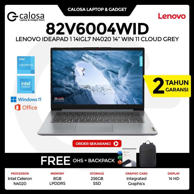Jual Laptop Lenovo Ideapad Slim 1i 14igl7 4wid Intel Celeron N4020 Ram