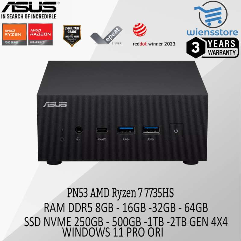 Promo Asus Mini PC PN53 AMD RYZEN 7 7735HS + RAM + SSD + WIN 11 Diskon