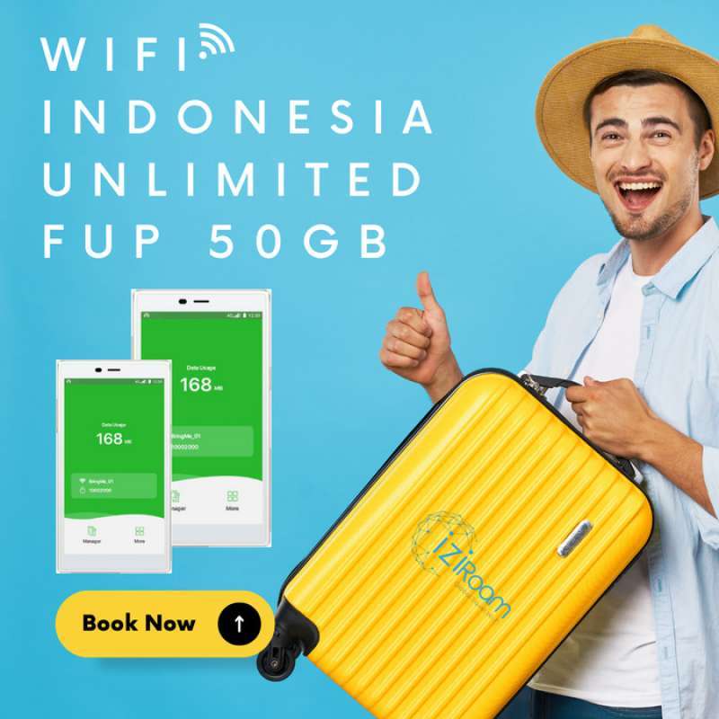 Promo IziRoam Router Data Roaming Sewa Wifi [UNLIMITED Indonesia/50GB