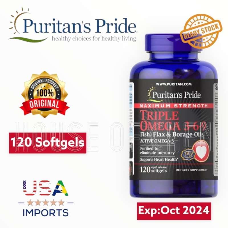 Promo Puritan Pride um Strength Triple Omega 369 120 Softgels Diskon
