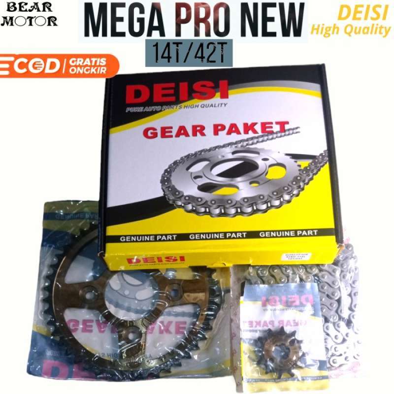 Jual GEAR SET + RANTAI MEGA PRO NEW / CB 150 R / VERZA / SONIC 150 di