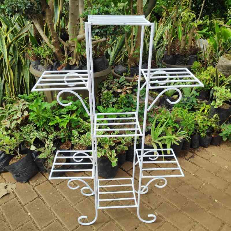 Promo Rak Bunga Besi 7 Susun Putih / Standplant Diskon 23 Di Seller