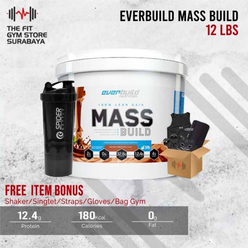Jual Everbuild Mass Build Gainer 12 Lbs Lean Gain - Wrist Wrap - Vanila ...
