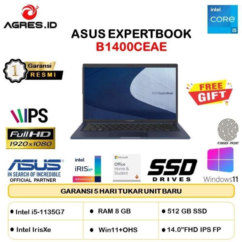 Laptop ASUS Medan dengan Layar 14 Inci dan Memori RAM 8GB, Grafis Intel IRISXE, Ideal untuk Pelajar dalam Penggunaan Sehari-hari