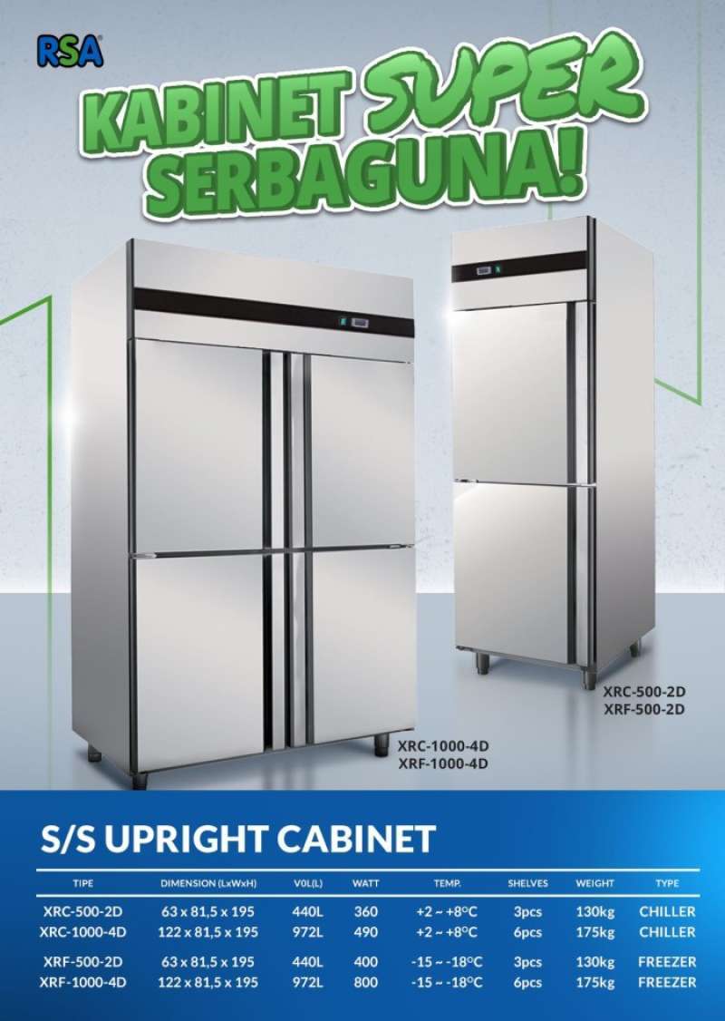 Jual Upright Chiller Rsa Xrc 1000 4D / Kulkas Stainless 4 Pintu Rsa ...