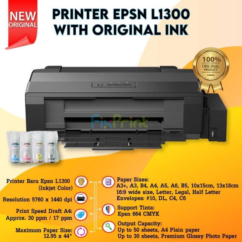 L1300 Ink Code Promo A3 Ink Tank Printer Epson L1300 A3+ Diskon 23% di Seller Amartha ...