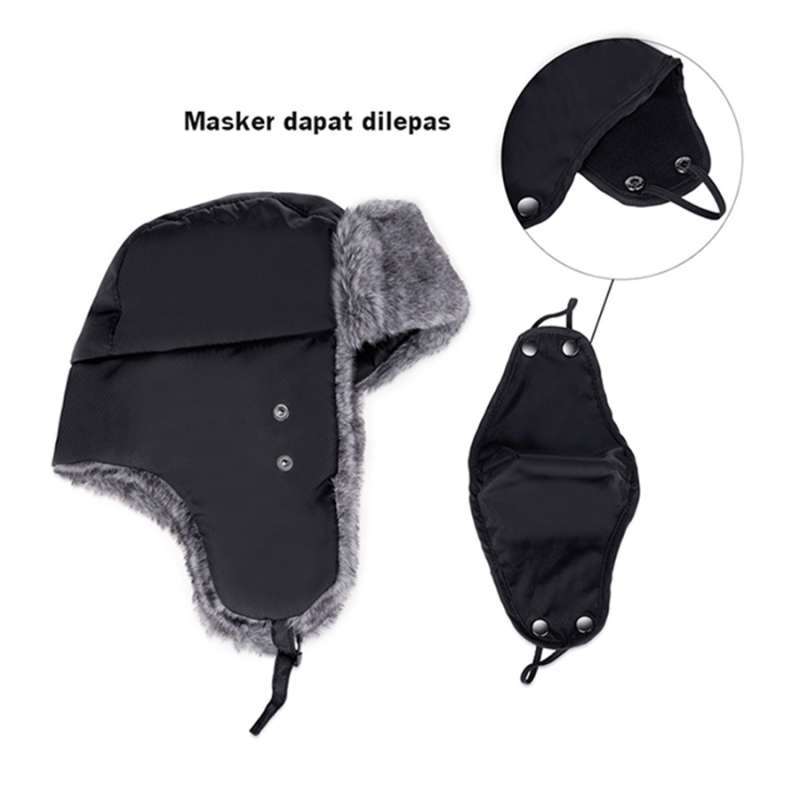 Masker Ropi Promo GST Topi Ushanka Russian 3in1 Cap + Masker Water Resist Winter ...