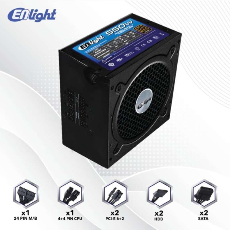 Promo Terbaru Psu Enlight 550w Blacksilver 80+ Bronze Modular Power
