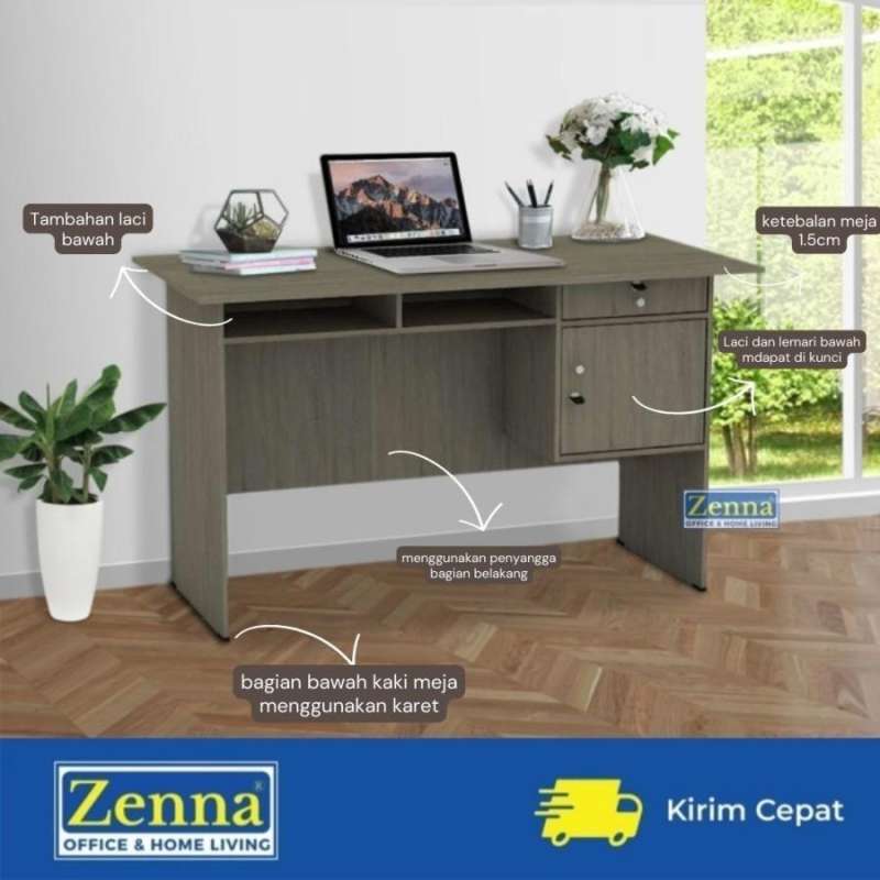 Jual Zenna Meja Tulis Rozo / Meja Kantor / Meja Kerja / Meja 1/2 Biro ...