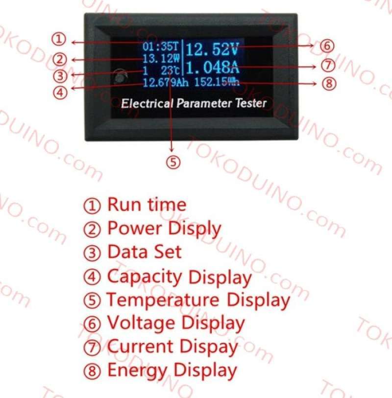 Promo Dc 7 In 1 Voltmeter Ammeter Thermometer Digital 33v 3a Oled ...