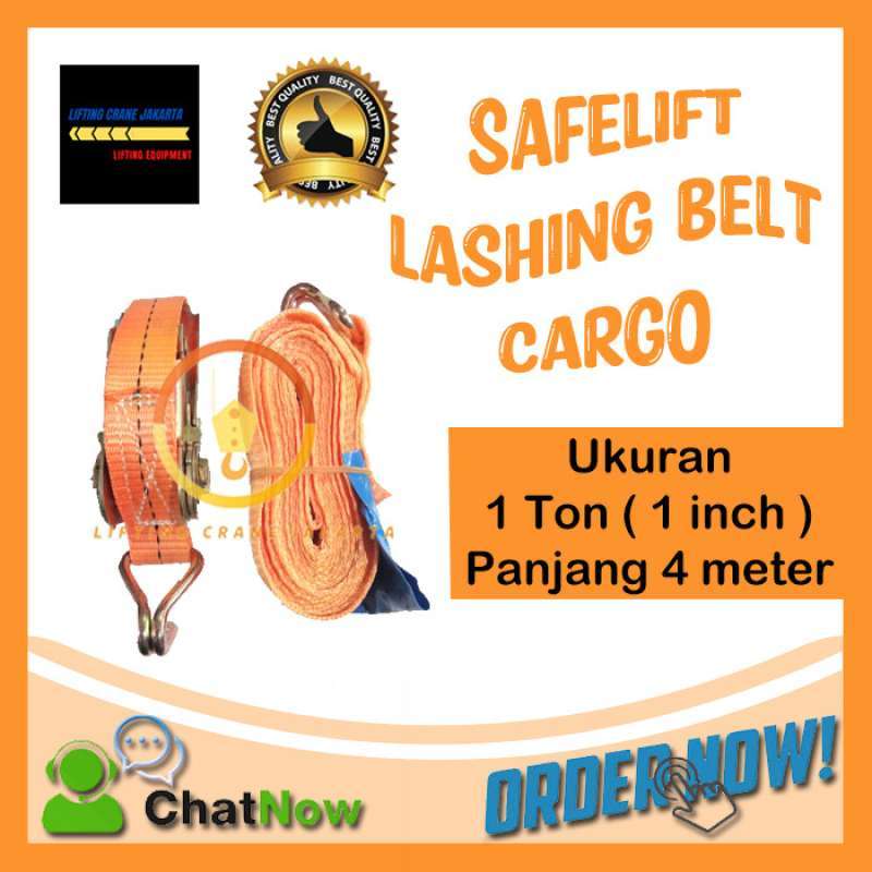 Promo Ratchet Tie Down Cargo Lashing Belt 1 X 5m Pengikat Barang Diskon