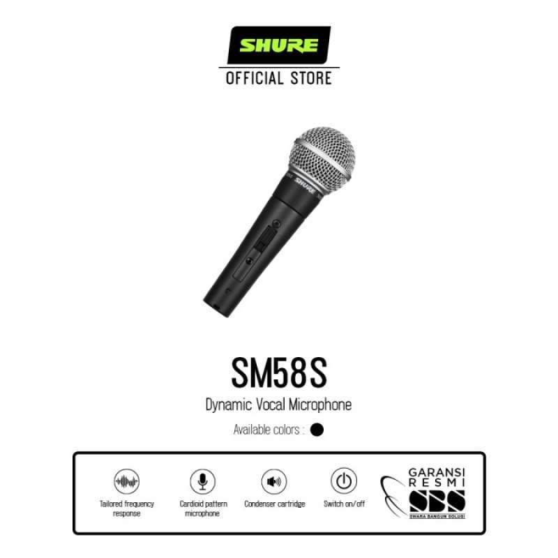 Jual Shure SM58S Dynamic Vocal Microphone (ON/OFF SWITCH) di Seller Shure Store Official Store