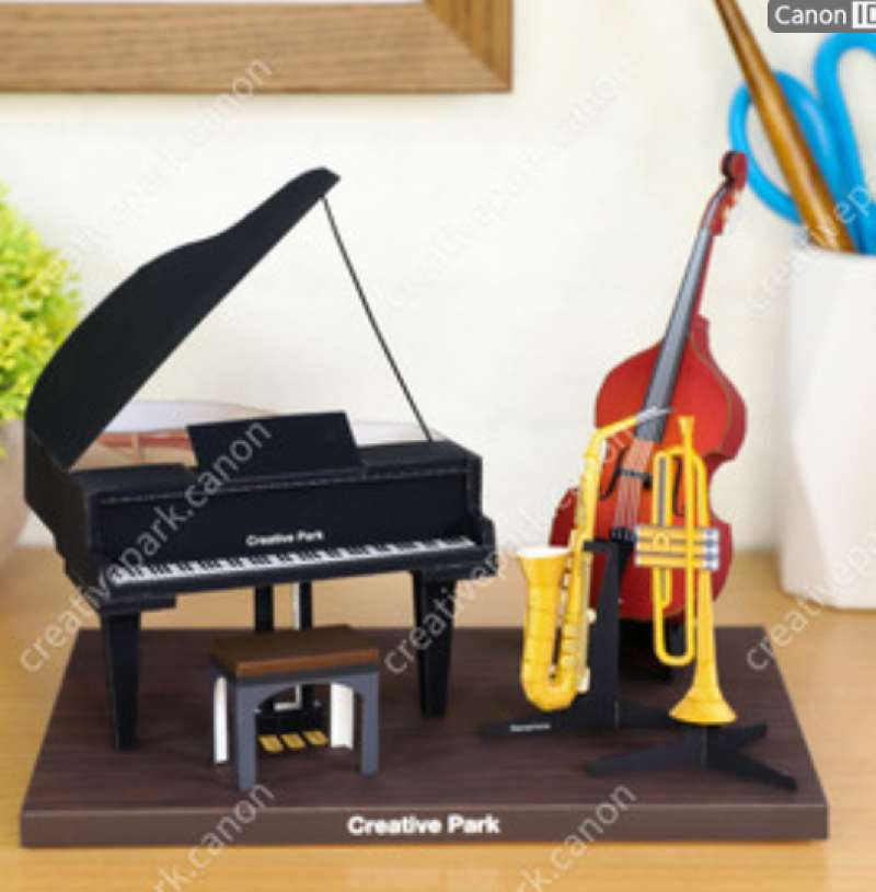 Promo ALAT MUSIK JAZZ PAPERCRAFT MINIATUR ACTION FIGURE DIY KERAJINAN