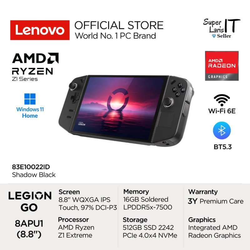 Lenovo Legion Go &ndash; Console Gaming Display 8,8" WQXGA, 144Hz (AMD