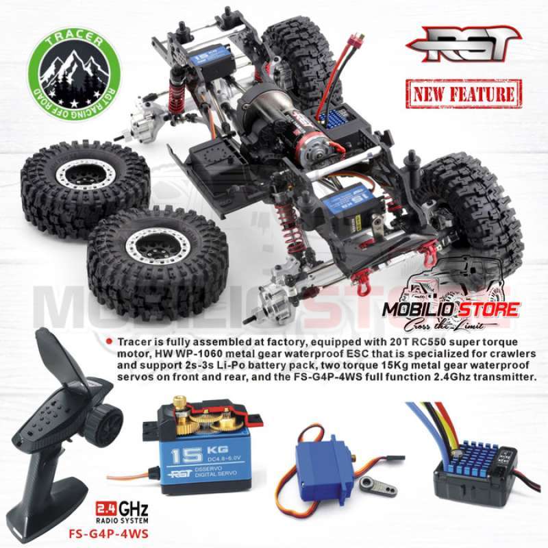 4 White LED Light Kit With Buckets Mount For 1:10 RC Rock Crawler - FZ0029