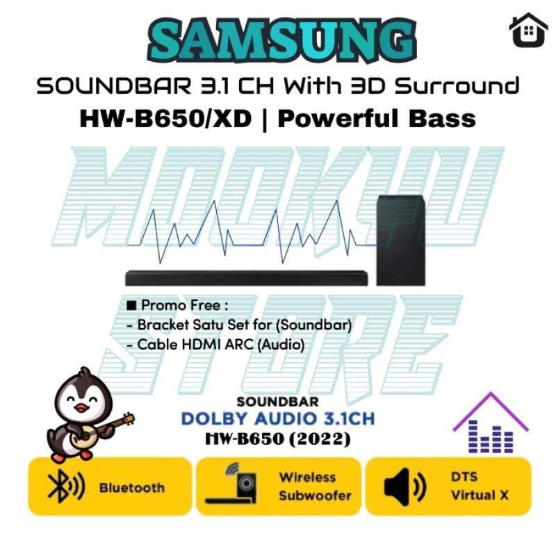 SAMSUNG SOUNDBAR HWB650 HW B650 3.1 CH True DOLBY AUDIO 3D Surround
