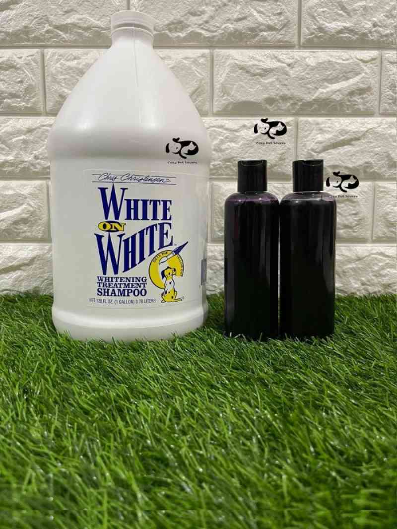 Promo REPACK Chris Christensen White on White Dog Shampoo Bulu Putih