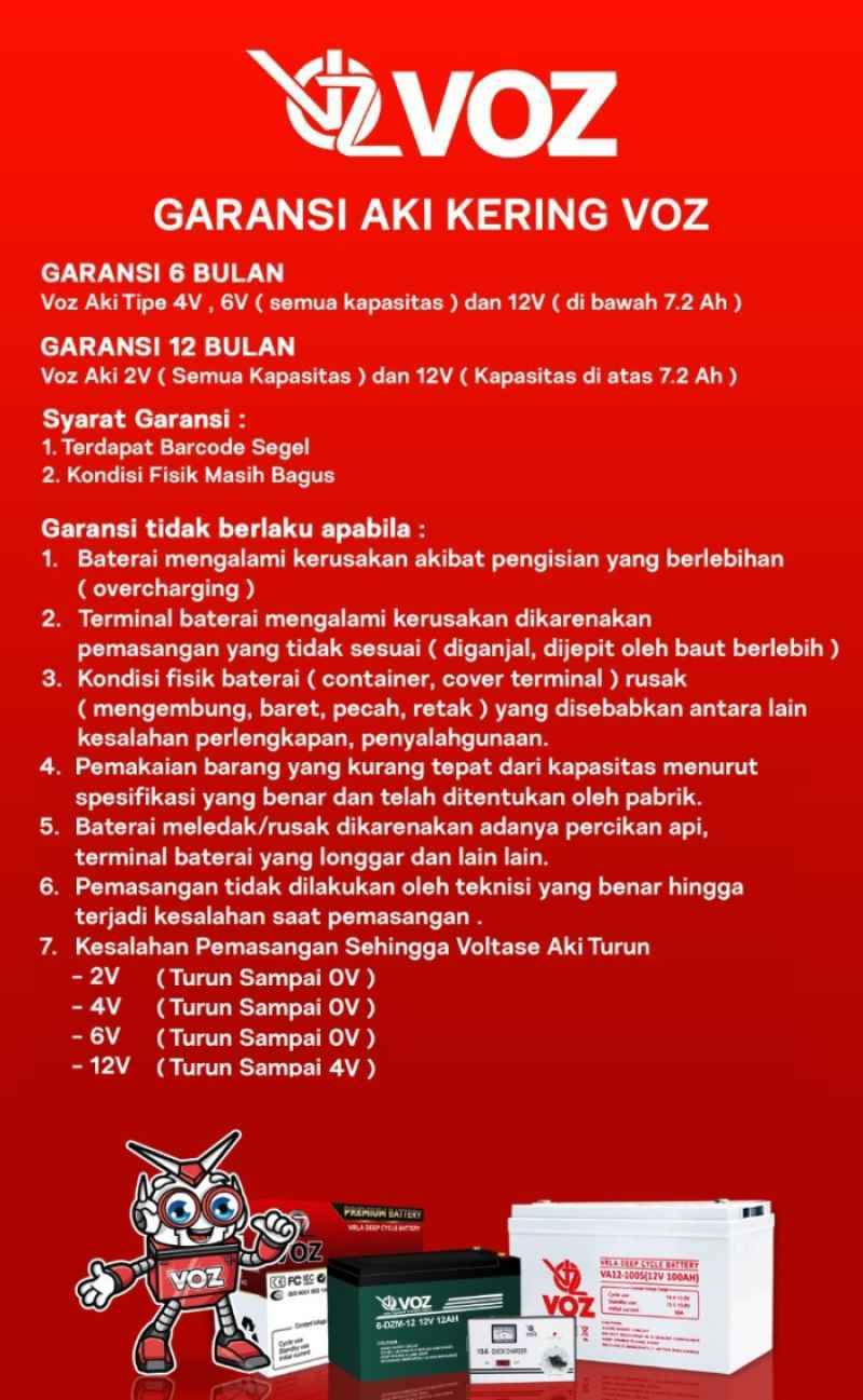 Promo Sale Aki Selis Voz 12V 24Ah Aki Sepeda Listrik Baterai Aki Motor