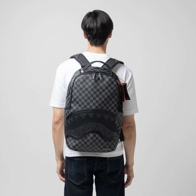 Promo Sprayground Checkered Fiber Optic Shark The Light Show Backpack Black Diskon 30 di Seller
