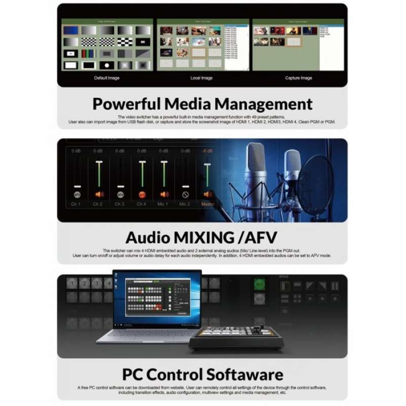 Promo Terbaik Streaming Video Mixer Avmatrix Hvs0402U 4Hdmi + Multiview + Usb To Pc Diskon 2% di